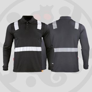 Polera Cuello Camisero con Cinta Reflectante