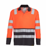 Polera Polo Hibrida Hi-Vis Bi Color Manga Larga Hombre