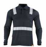 Polera Polo Hibrida con Cinta Reflectiva Manga Larga Hombre